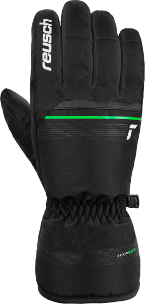 Reusch Snow King 6201198 7716 black green front.pn